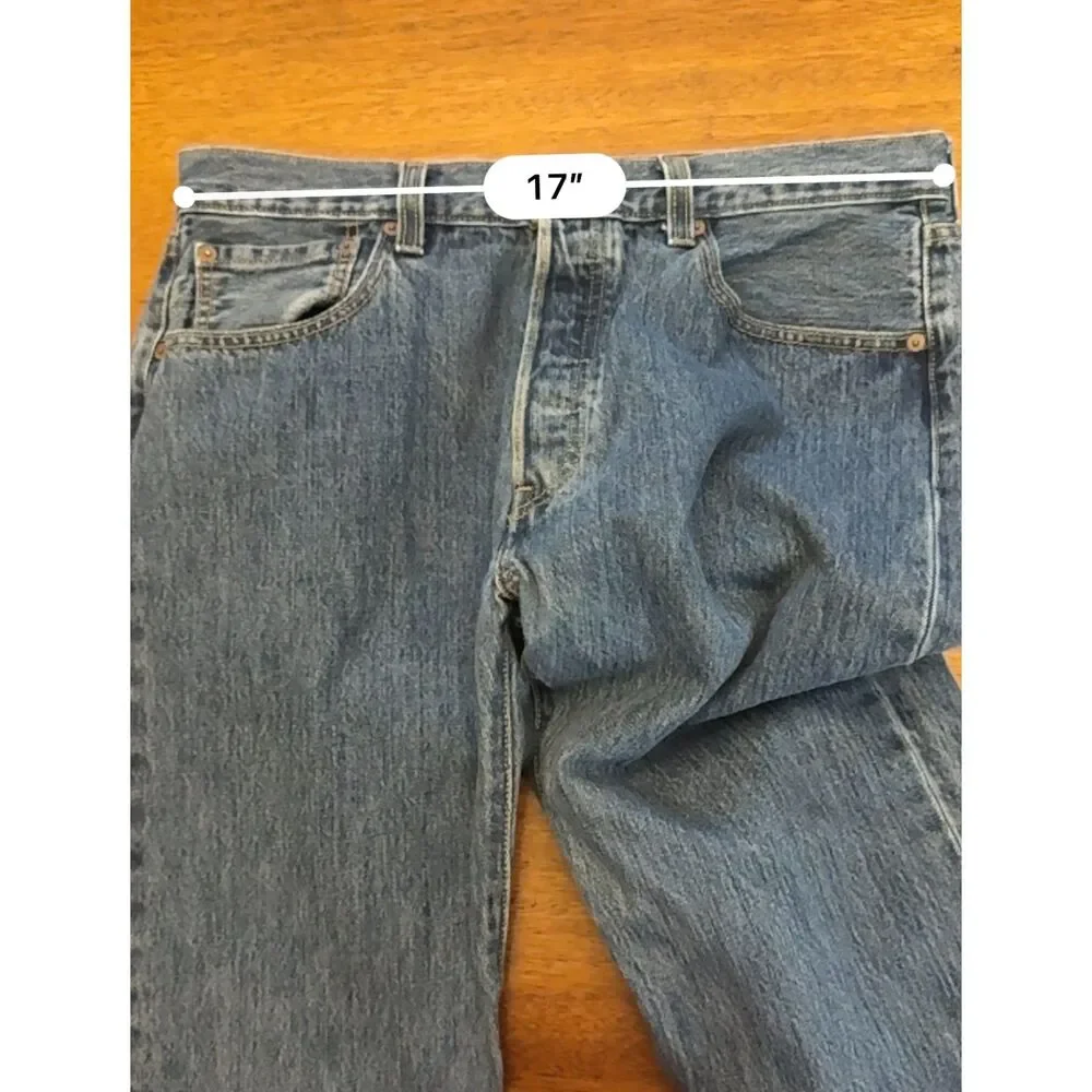 Levi's 501 Original Jeans Men's 34x29 Straight Leg Button Fly Blue Denim